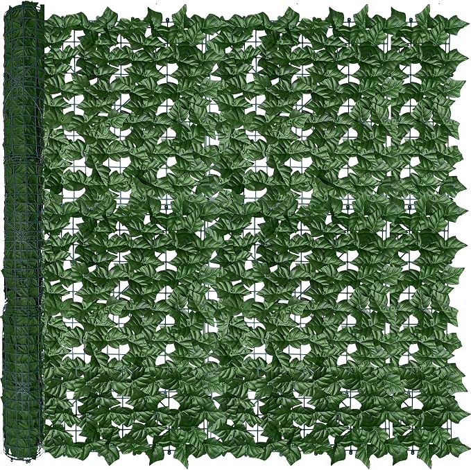 Artificial Ivy Privacy Fence Wall Screen, 48x120 in UV-Anti Faux Greenery by ODTORYHOME