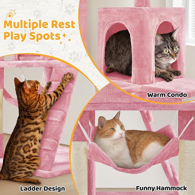 Yaheetech Cat Tree Tower for Indoor Kitten, Pet Furniture - Image 5