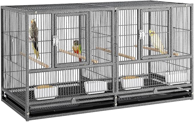 Yaheetech Stackable Bird Cage Divided Breeder Breeding Parakeet Bird Cage by Yaheetech