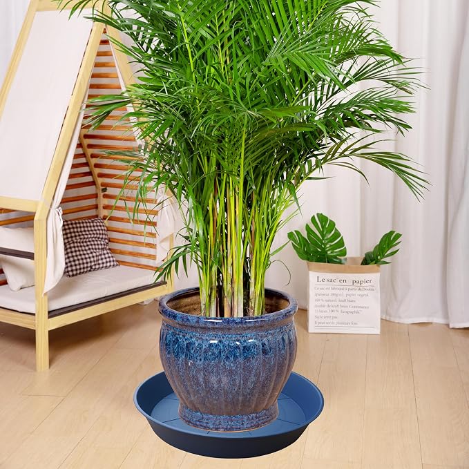3 Pack of 25 26 inch Plant Saucer, 4.2" Depth, Large Deep Plastic Flower - Image 3