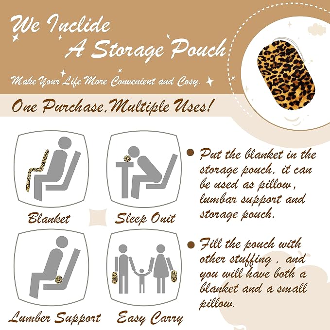 Bnuitland Leopard Print Flannel Twin Size Blanket - Image 3