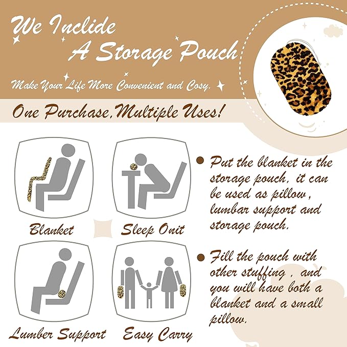 Bnuitland Leopard Print Fleece Flannel Throw - Image 3
