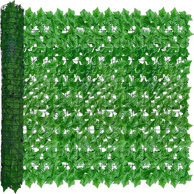 Artificial Ivy Privacy Fence Wall Screen: 48X120 in UV-Anti Faux Greenery by ODTORYHOME