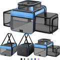 Top and 2 Sides Expandable Cat Carrier 18x11x11, TSA Airline Approved Dog by SHARLOVY
