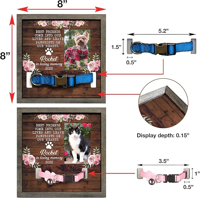 Customized Pet Memorial Frame Wood Dog in Picture Deceased Pet Personalized Dog - Image 3
