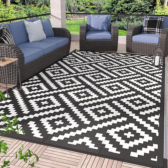 GENIMO Outdoor Rug for Patio Clearance, Reversible Plastic Camping Rugs by GENIMO