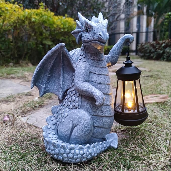 Dragon Solar Outdoor Garden Statue - Image 2