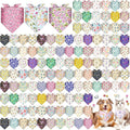 Reginary 120 Packs Spring Dog Bandanas Bulk Flower Dog Scarf Adjustable Holiday by Reginary