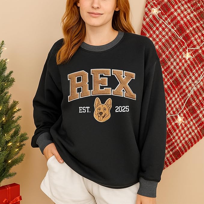 NAZENTI Personalized Dog Sweatshirt, Custom Photo Shirts, Dog Embroidered Shirt - Image 3