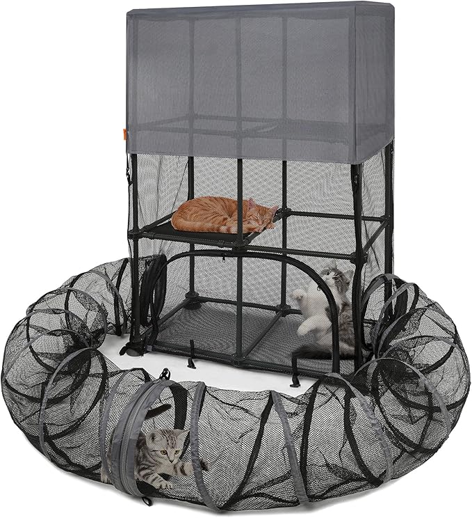 Catio Outdoor Cat Enclosure for Cats & Small Animals, Pet Playpen Cat Climber by PETEASE
