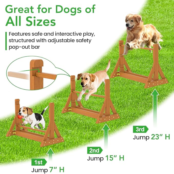 Dog Agility Set, Wooden Dog Agility Jumps & Dog Hurdles, Dog Agility Equipment - Image 2