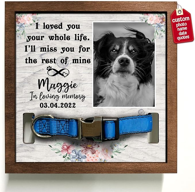Customized Pet Keepsake Frame Dead Pet Xmas Memorial Dog Remembrance Frame by Bfigift