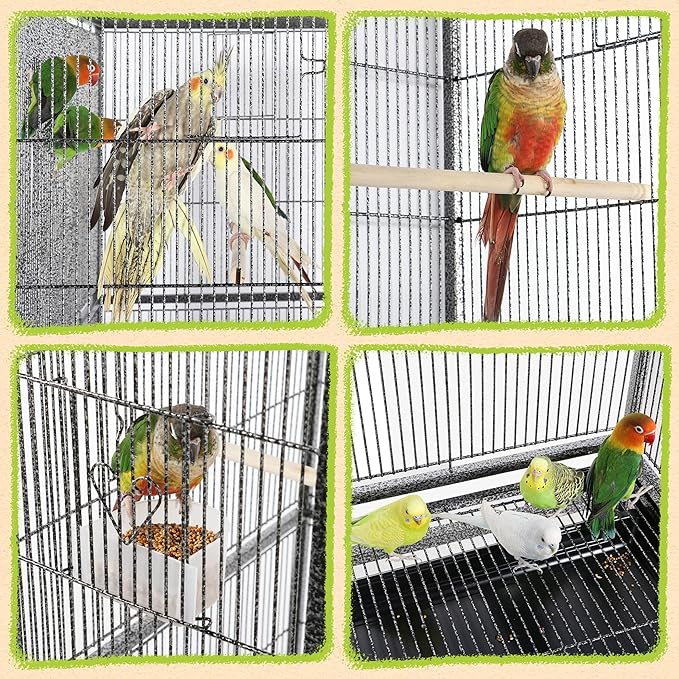 Yaheetech 63-Inch Wrought Iron Rolling Large Bird Cage - Image 5