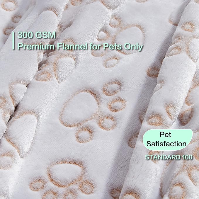Stuffed Small Beige Premium Soft Dog Blanket, - Image 2