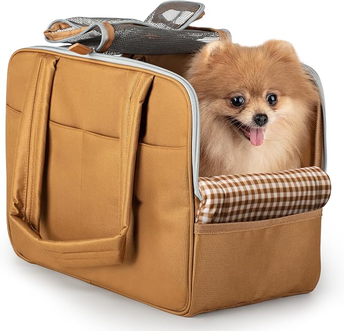 Dog Purse Carrier for Small Dogs – Cotton Padded Interior, Breathable Mesh & by wagfur