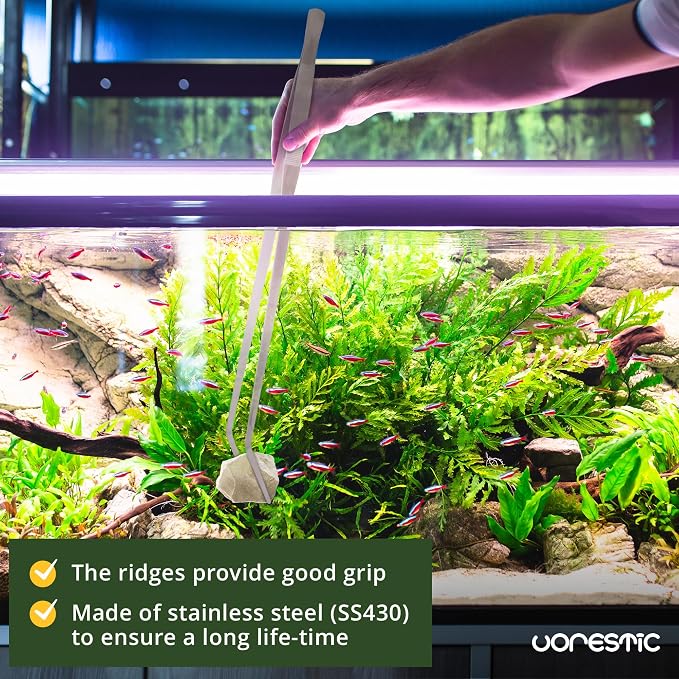 VORESTIC Straight and Curved Aquarium Tweezers Set 18 Inch, Stainless Steel - Image 6