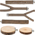 8 PCS Bird Perch Set, Natural Birch Wood Straight & Forked Perches by TreewollAlwaysontheWay