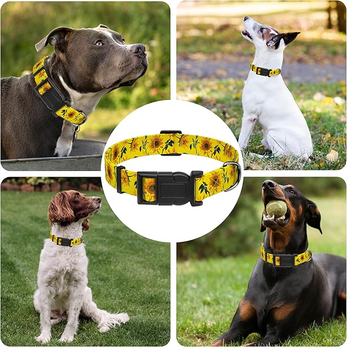 Dog Collar, Floral Boys Girls Puppy Collar, Adjustable Soft Pet Collar - Image 6