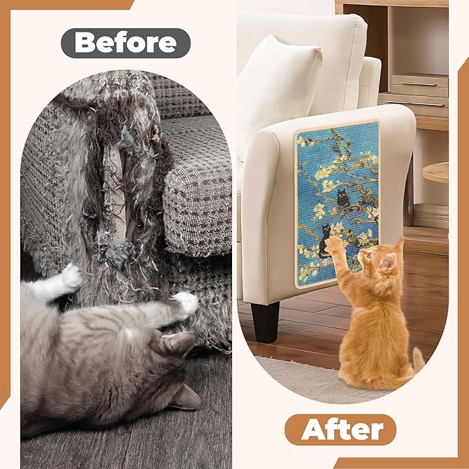 Sisal Cat Scratcher Mat, Cat Wall Scratcher - Image 5