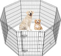 Yaheetech 34" High 8 Panel Foldable Metal Dog Exercise Pen Pet Playpen Dog by Yaheetech