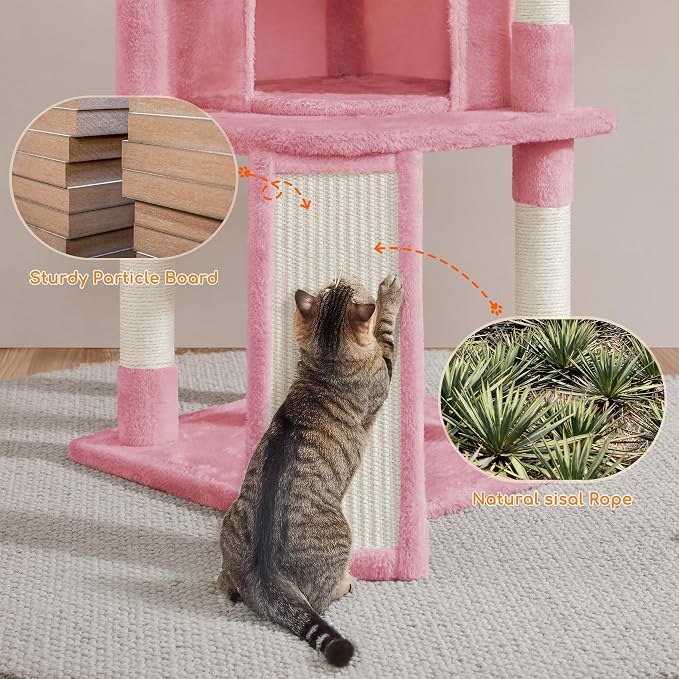 Yaheetech Cat Tree, 42in Play Tower - Image 8