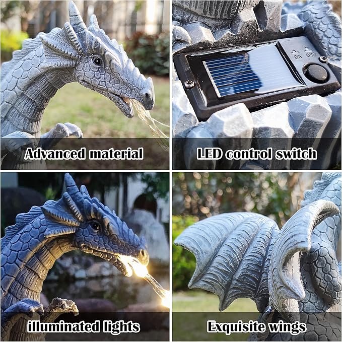 Dragon Solar Garden Statues Outdoor Decoration - Image 7