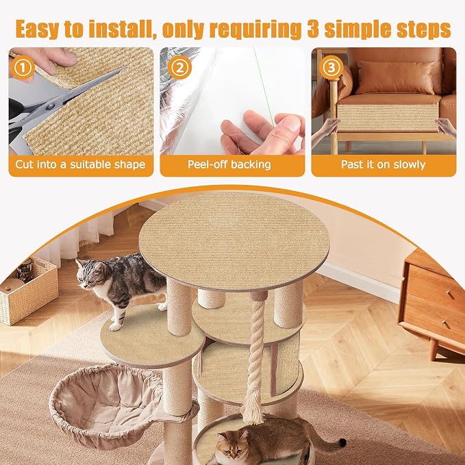 Cat Scratching mat Self-Adhesive, Trimmable Furniture Protector - Image 5