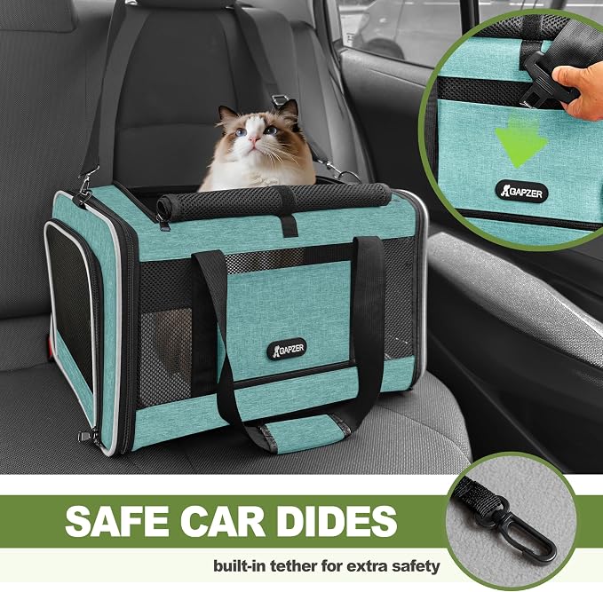 Cat Carrier 18"x11"x11" TSA Approved Ventilated Top Open Softsided Pet Air - Image 8
