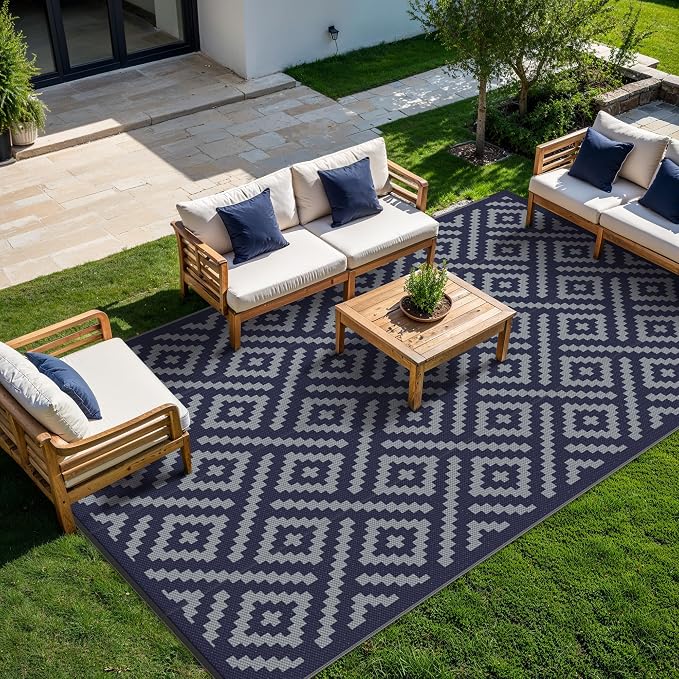 GENIMO Outdoor Rug for Patio Clearance, Reversible Plastic Straw Rugs for RV - Image 2