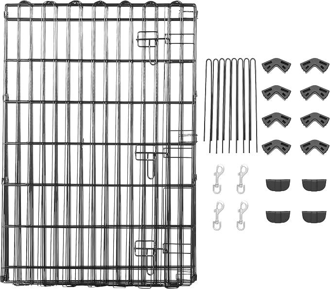 Amazon Basics Foldable Metal Exercise Dog Playpen, Indoor/Outdoor, Single Door - Image 6