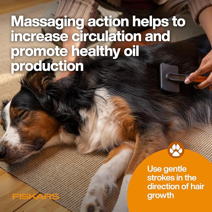 Fiskars Pet, Cat and Dog Brush, Fine Bristles & SoftGrip Handle - Image 5