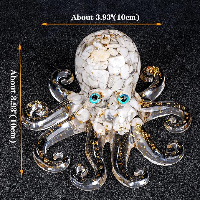 Natural Crystal Gravel Octopus Resin Marine Animals Fish Tank Decorative - Image 2