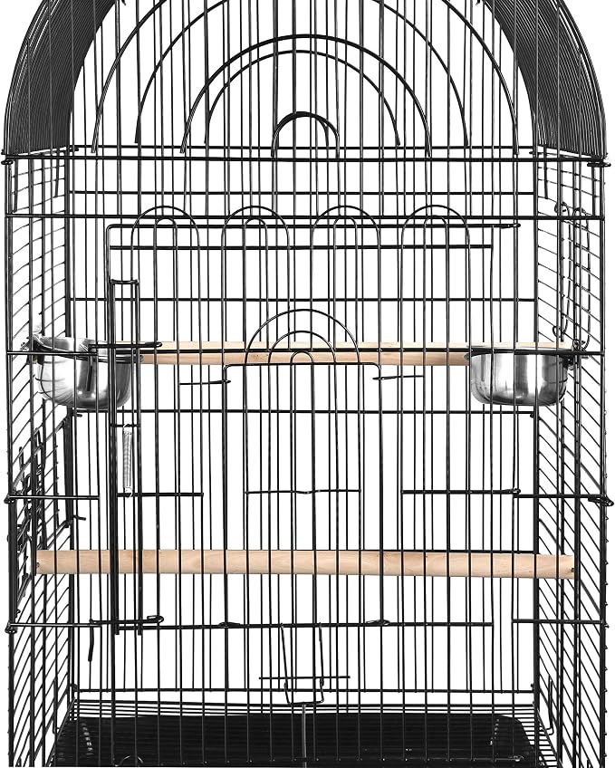 SUPER DEAL 63.5'' Rolling Bird Cage Large Wrought Iron Cage - Image 6