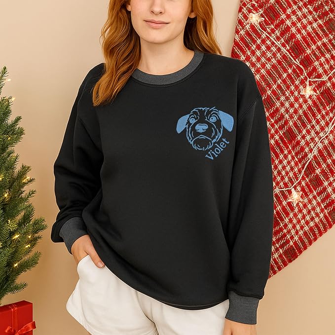 NAZENTI Personalized Dog Sweatshirt, Custom Photo Shirts, Dog Embroidered Shirt - Image 3