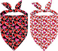 Valentines Dog Bandana Reversible Triangle Bibs Scarf Mother's Day Bandanas by Unknown