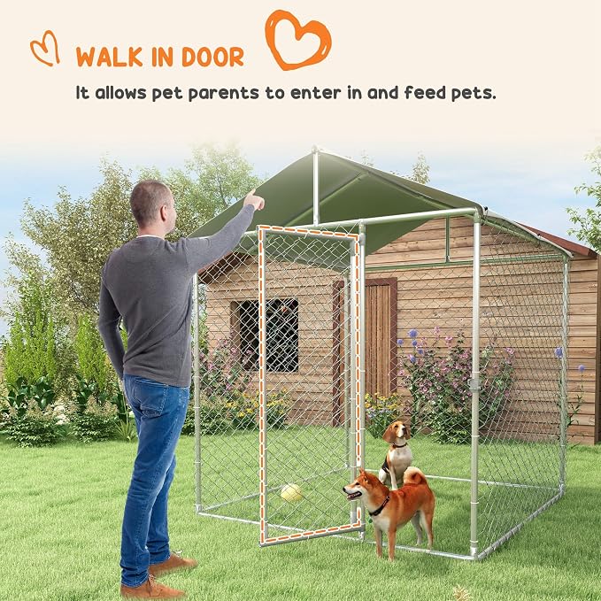 PawHut Outdoor Dog Kennel, Heavy Duty Dog Run Outdoor Fence - Image 8