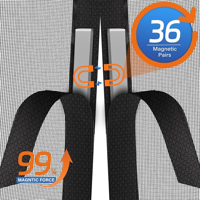 Magnetic Screen Door Upgraded PET Mesh Stronger Than Fiberglass and Polyester - Image 6