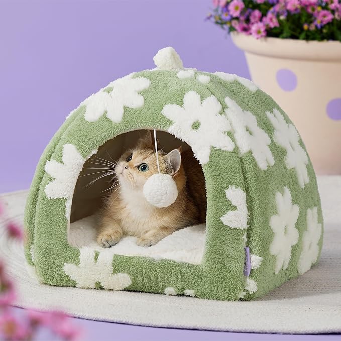 Lesure Cute Cat Beds for Indoor Cats - 2 in 1 Cat Cave Bed for Kittens and - Image 6