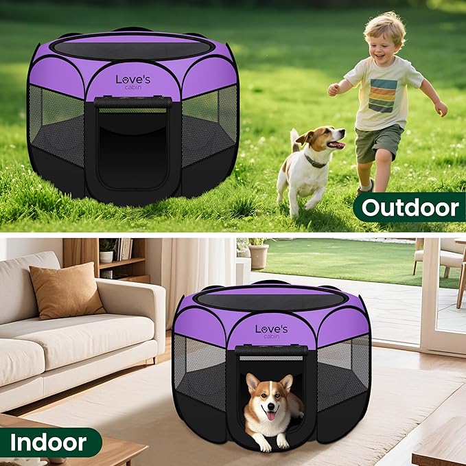 Love's cabin Pet Puppy Dog Playpen, Large Dog Tent Crates Cage Indoor/Outdoor - Image 7