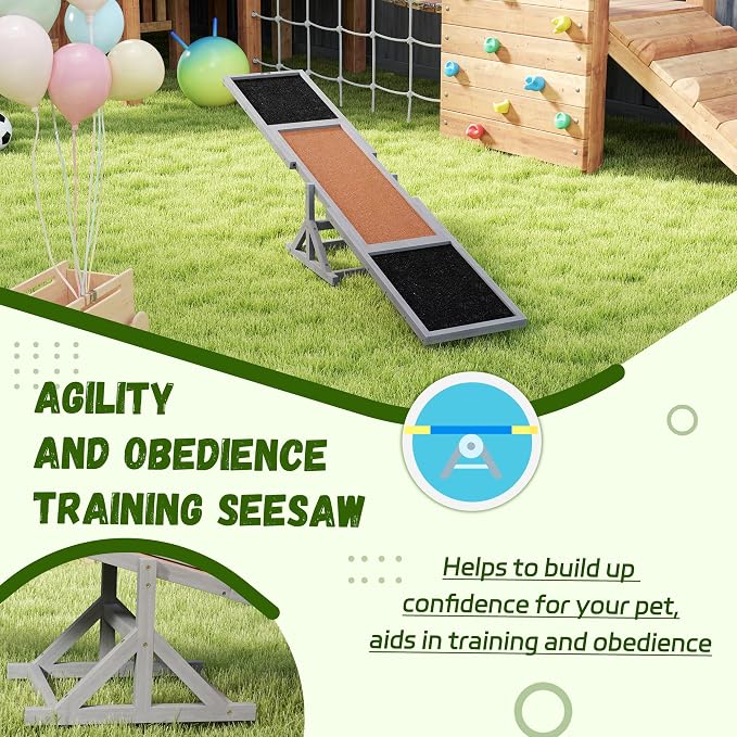 PawHut Wooden Dog Agility Seesaw - Image 6