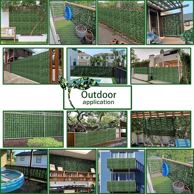 Artificial Fence Privacy Screen: 4FT x 50FT UV-Anti Faux Greenery Backdrop Ivy - Image 6
