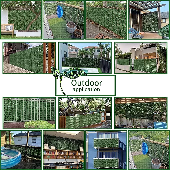 Artificial Ivy Privacy Fence Wall Screen, 80X120 in UV-Anti Faux Greenery - Image 5