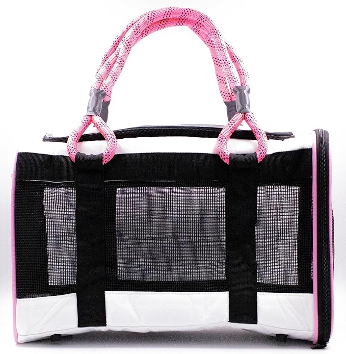 Buddy's Best Airline Approved Pet Carrier – White & Pink Heavy Duty, Fits Under - Image 3