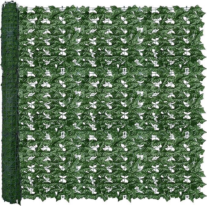 Artificial Ivy Privacy Fence Wall Screen, 60X120 in UV-Anti Faux Greenery by ODTORYHOME