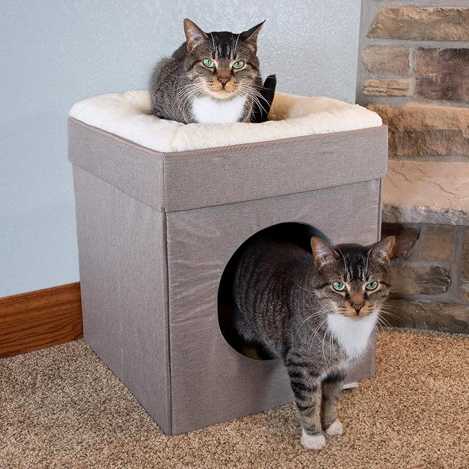 Kitty City Indoor Cat Cube Furniture, Tan Cube - Image 3