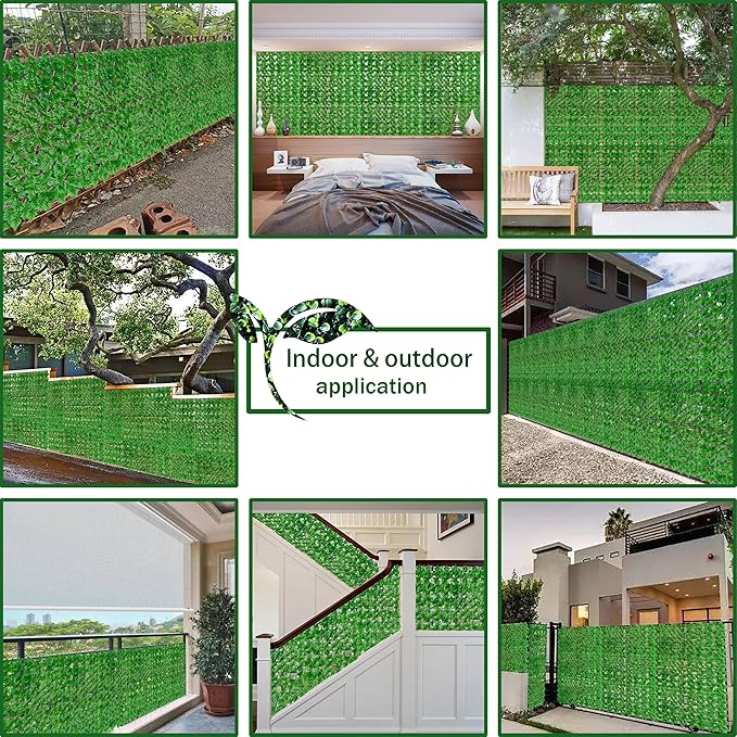 Artificial Ivy Privacy Fence Wall Screen, 40X120 in UV-Anti Faux Greenery - Image 5