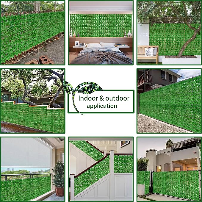 Artificial Ivy Fence Privacy Screen, 60 x 120 Inch UV-Anti Artificial Fake Ivy - Image 5