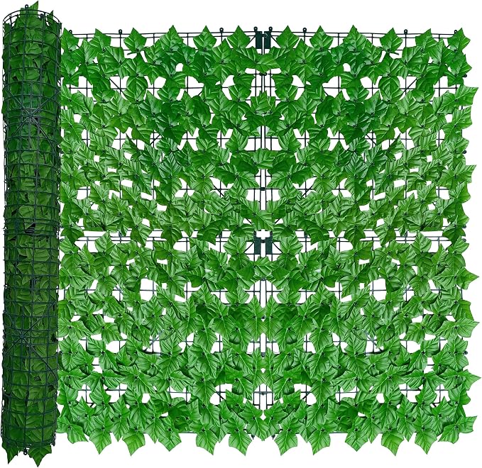Artificial Ivy Privacy Fence Wall Screen, 40X120 in UV-Anti Faux Greenery by ODTORYHOME