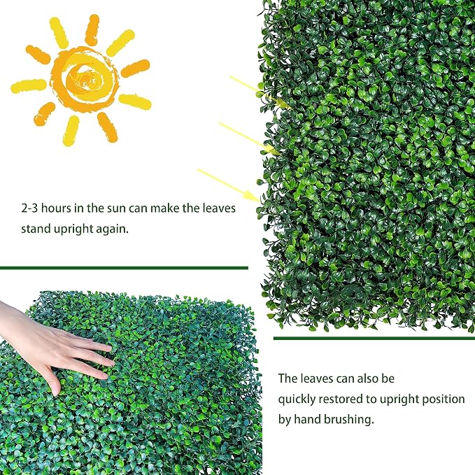 Artificial Boxwood Roll: 60 X 120 in UV-Anti Faux Ivy Boxwood Hedge Leaf Grass - Image 5