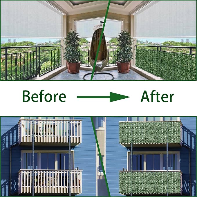Artificial Fence Privacy Screen: 4FT x 20FT UV-Anti Faux Greenery Backdrop Ivy - Image 4
